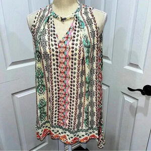 Altar’d State Sleeveless, keyhole front, boho, shark bite hem, top, tunic shirt